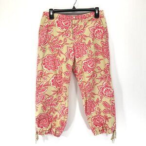 Tommy Hilfiger Jeans Floral Capri Pants Women's Size 4 Cropped Cotton Pockets